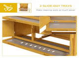 Double Decker Rabbit Hutch 2 Tier Guinea Pig House Pet Cage Outdoor with Sliding-out Tray, 97 x 44 x T3398P350040