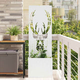 Garden Privacy Screen White 50 x 150 cm Cold-rolled steel 876484