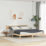 Bed Frame with Headboard Brown 200 x 200 cm Solid Pine Wood 3385748