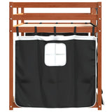 Bunk Bed without Mattress White&Black 75x190 cm Small Single Solid Wood Pine 3283925