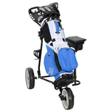 Golf Trolley with Seat Black and White 100 x 60 x 130 cm Iron 42033587