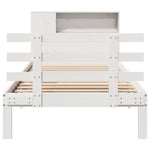 ZNTS Bookcase Bed without Mattress White 100x200cm Solid Wood Pine 3322736