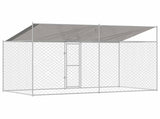 Dog Cage with Roof Silver 400 x 200 x 256 cm Steel and PE 3368301