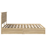 Storage Bed with Drawer Sonoma Oak 160 x 200 cm Engineered Wood 3411189
