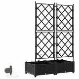 Garden Planter 2 pcs Black Steel 42002850