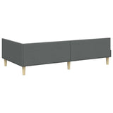 Corner Bed Frame with Headboard Dark Grey 80 x 200 cm Fabric 42016102