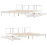 Bed Frame without Mattress White 200x200 cm Solid Wood Pine 3301645