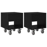 Bedside Table 2 pcs Black Oak 40.5 x 40 x 48 cm Engineered Wood 891059