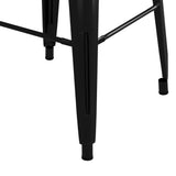 ZNTS Bar Stools Stackable 2 pcs Black Metal 248147