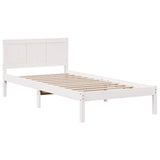 Bed Frame White 90 x 190 cm Solid Pine wood 872213