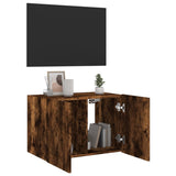 TV Wall Cabinet with LED Lights Smoked Oak 60x35x41 cm 837310
