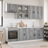 Kitchen Unit PORTO 8 pcs Grey Sonoma Engineered Wood 3438179