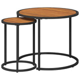 Coffee Table Set 2 pcs Natural and Black 55 x 55 x 45 cm 42026684