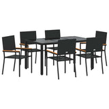 Garden Dining Set 7 pcs Black Poly Rattan 3365393