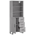 Highboard Grey Sonoma 69.5x34x180 cm Engineered Wood 3189475