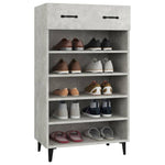 Shoe Cabinet Concrete Grey 60x35x105 cm Engineered Wood 812793
