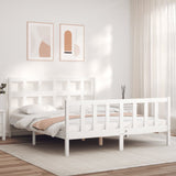 Bed Frame without Mattress White 160x200 cm Solid Wood Pine 3193022