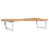 Basin Shelf Wall Mounted Steel and Solid Wood Oak 3302398