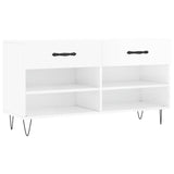 Shoe Bench High Gloss White 102x35x55 cm Engineered Wood 829734