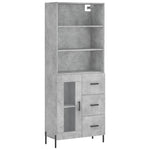 Highboard Concrete Grey 69.5x34x180 cm Engineered Wood 3189521