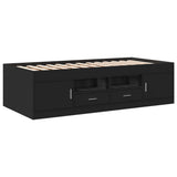 Daybed with Drawers without Mattress Black 90x200 cm 3280245