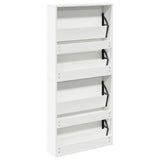 Shoe Cabinet 4-Layer Mirror White 63x17x134 cm 273936