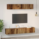 TV Cabinet Set Wall-mounted 5 pcs Old Wood Engineered Wood 3393213