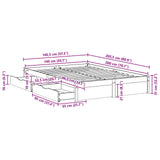 Bed Frame with Drawer Wax Brown 140 x 200 cm Solid Pine Wood 3422703