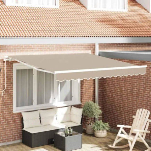 Retractable Awning Manual Beige 350 x 250 cm Fabric 3330339