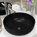 ZNTS Basin Ceramic Round Black 41.5x13.5 cm 142732