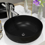 ZNTS Basin Ceramic Round Black 41.5x13.5 cm 142732