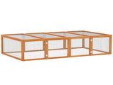 Wooden Rabbit Hutch Cage 6ft with Wire Mesh, Openable Roof, Play Space for Outdoor, Natural Wood T3398P350030