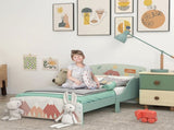Toddler Bed Frame, Kids Bedroom Furniture for Ages 3-6 Years, Green T3398P347982