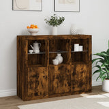 Sideboards with LED Lights 3 pcs Smoked Oak Engineered Wood 3209104
