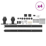 Sliding Door Hardware Kit 305 cm Steel Black 3295751