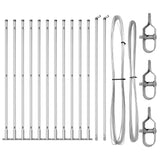 Fence Post with Concrete Base 13 pcs Silver Powder-Coated Steel 42004329