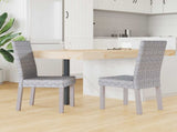 Dining Chair 2 pcs Solid Mahogany Wood White Wash 42012419