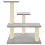 Cat Tree with Sisal Scratching Posts Light Grey 61 cm 172086