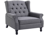 Recliner Armchair, Vintage Reclining Chair with Nail Head Trim, Wingback Chair with Button Tufted T3398P329434