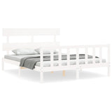 Bed Frame without Mattress White 160x200 cm Solid Wood Pine 3193282