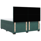 Box Spring Bed with Mattress Dark Green 200x200 cm Velvet 3291005