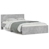 Bed Frame Concrete grey Engineered wood and plywood Double Modern 3207507
