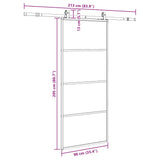Sliding Door with Hardware Set Black 90x205 cm ESG Glass 3375939