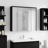 Bathroom Mirror Cabinet Black Oak 73.5 x 16 x 62.5 cm 889168