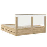 Bed Frame with Drawer Sonoma Oak 180 x 200 cm Engineer Wood 3409435