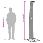 Outdoor Shower Grey 55x60x224 cm Poly Rattan and Acacia Wood 368210
