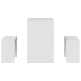 3 Piece Dining Table and Bench set High Gloss White Engineered Wood 855534