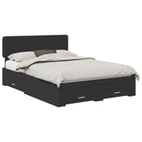 Bed Frame with Headboard Black 140 x 200 cm Engineered Wood 3412365