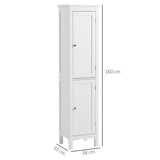 Tall Bathroom Storage Unit, Slim Bathroom Cabinet with Adjustable Shelves and Double Door, White T3398P378067
