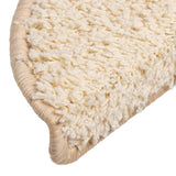 Stair Mats 15 pcs 56x17x3 cm Cream Half Round 133896